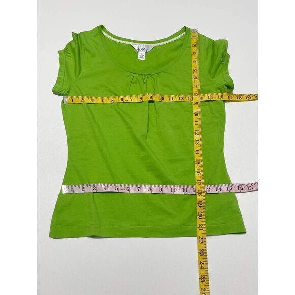 Lilly Pulitzer Scoop Neck Puff Sleeve Tee T-Shirt Bright Green XS Extra Small‎ - Picture 5 of 9
